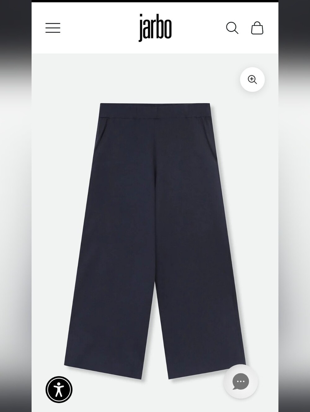 Jarbo Navy Wide-Leg High-Rise Pants